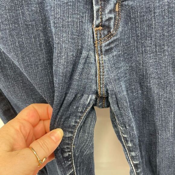 Levi's Womens Tapered Leg Jeans The Original Stretch Mid Rise Dark Wash Blue 10 - Picture 6 of 11